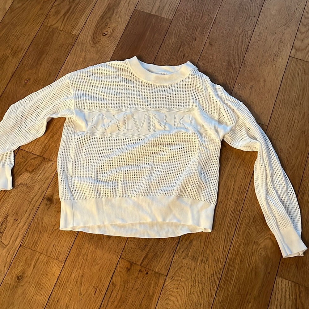 Calvin Klein mesh white shirt s size small